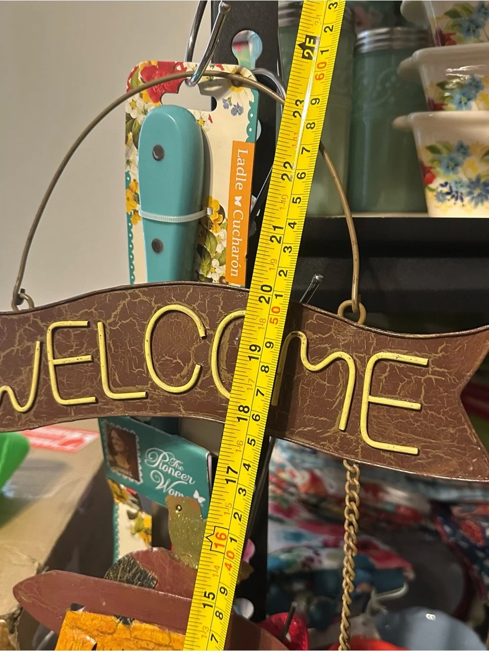 Welcome Sign Fall Autumn Cute metal Scarecrow check him out!